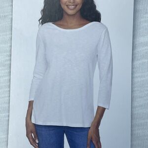 Kirkland Signature NWT Women's Blouse XS White Cotton e1248